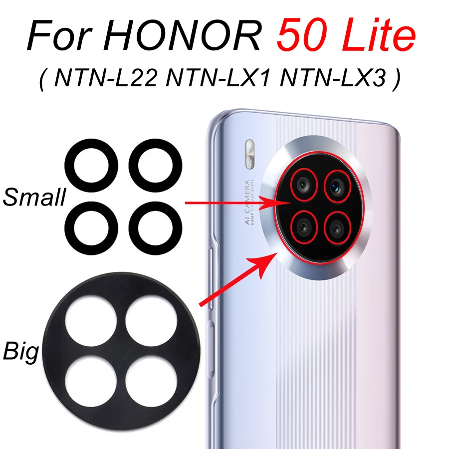 Za Huawei Honor 50 Lite Straga Stražnja kamera Stakleni Poklopac objektiva Zamjena s samoljepljiva naljepnica NTN-L22 NTN-LX1 NTN-LX3