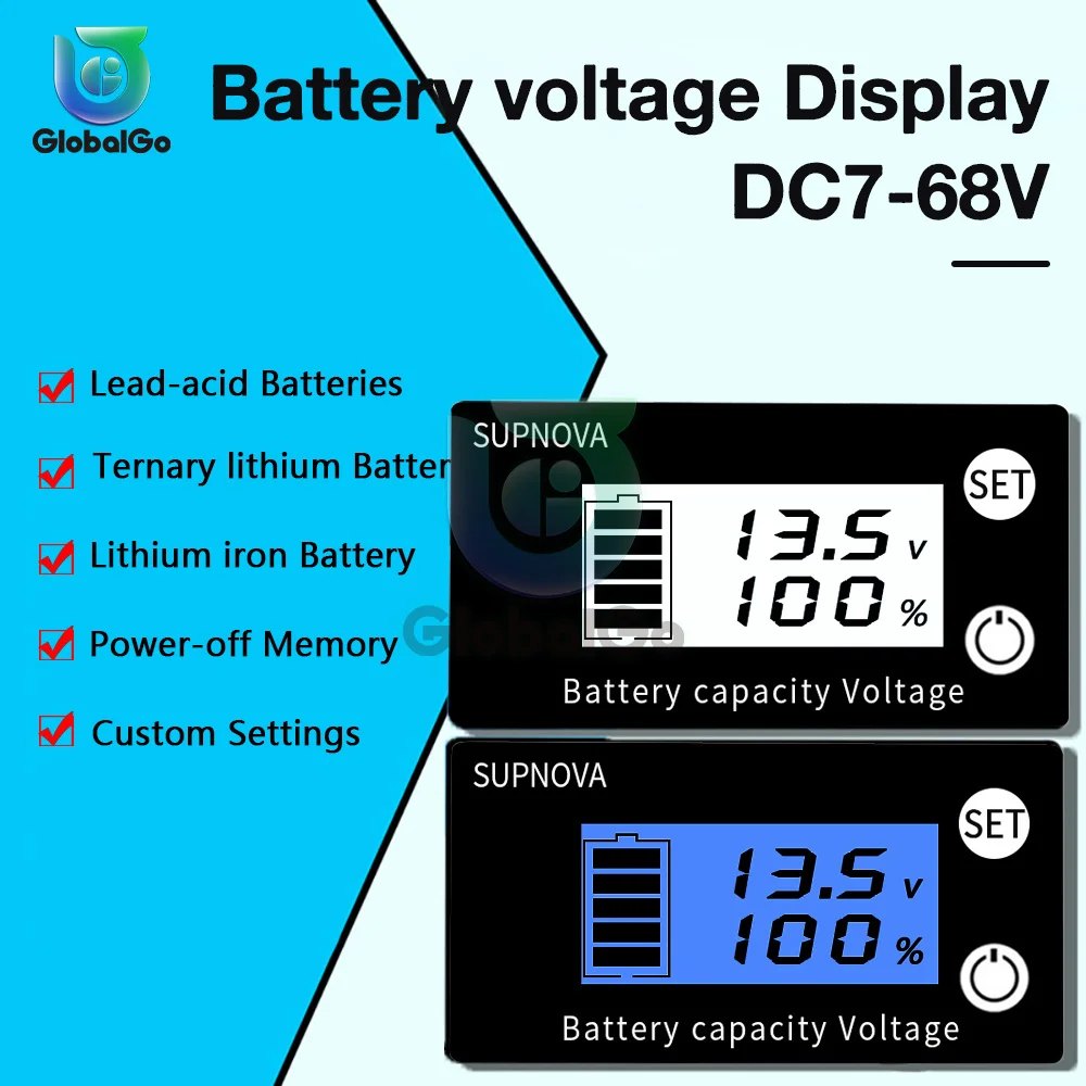 7-68 LCD indikator kapaciteta baterije 3 S 4S i 5S 7 S 10 S 13 S Voltmetar Mjerač temperature 12 36 48 U Indikator napunjenosti baterije