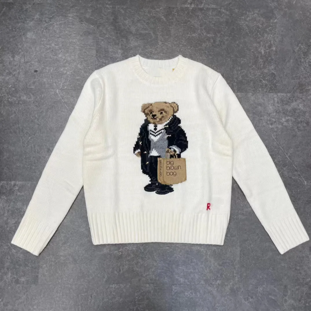 2022 Crtani RL Medvjed Džemper Ženska Zimska Odjeća Modni Rukava Pletene Pulover Unisex Džemper od Vune + Кашемировое Kaput