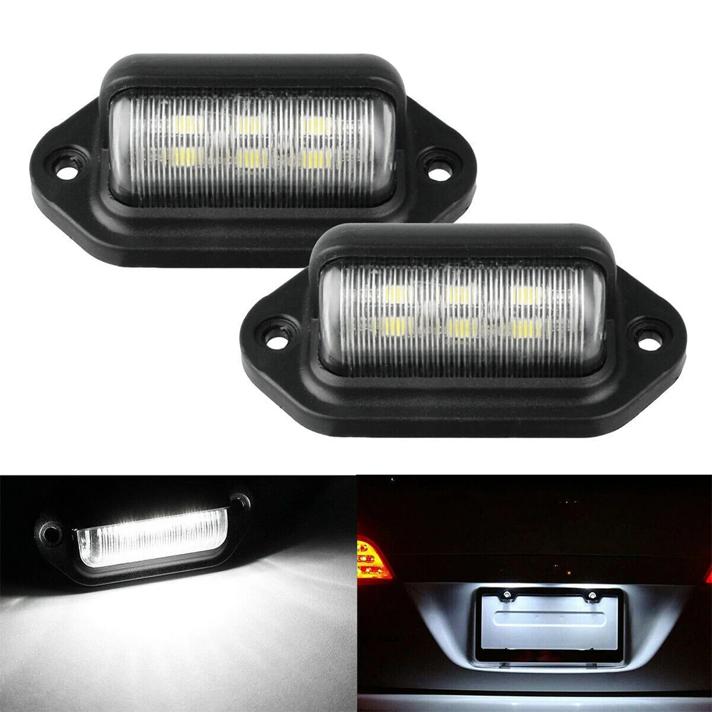 1 / 2 KOMADA 6 LED Žarulje Registarske pločice za Vozila Suv Kamion Prikolica Van Karavan Vodootporan Auto Stražnja svjetla Auto Oprema