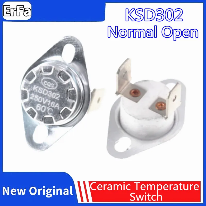 KSD302 Normalno otvoren 16A 250v Keramičke prekidač temperature KSD301 Termostat 90C 85C 80C 75C 70C 65C 60C 55C 50C 45C 40C