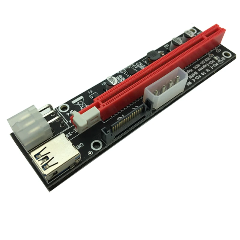 6 kom 3 u 1 4pin Molex PCI-E Kartica za майнинга 6pin Riser SATA 60 cm PCIE 1x do 16x PCI Express Riser Card za Antminer Bitcoin Miner 3