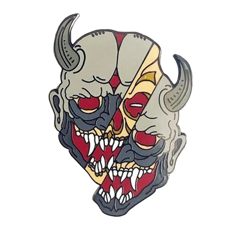 Ikona maske Hanna ikonu demon horor pin nakit, inspirisana japanskom kulturom
