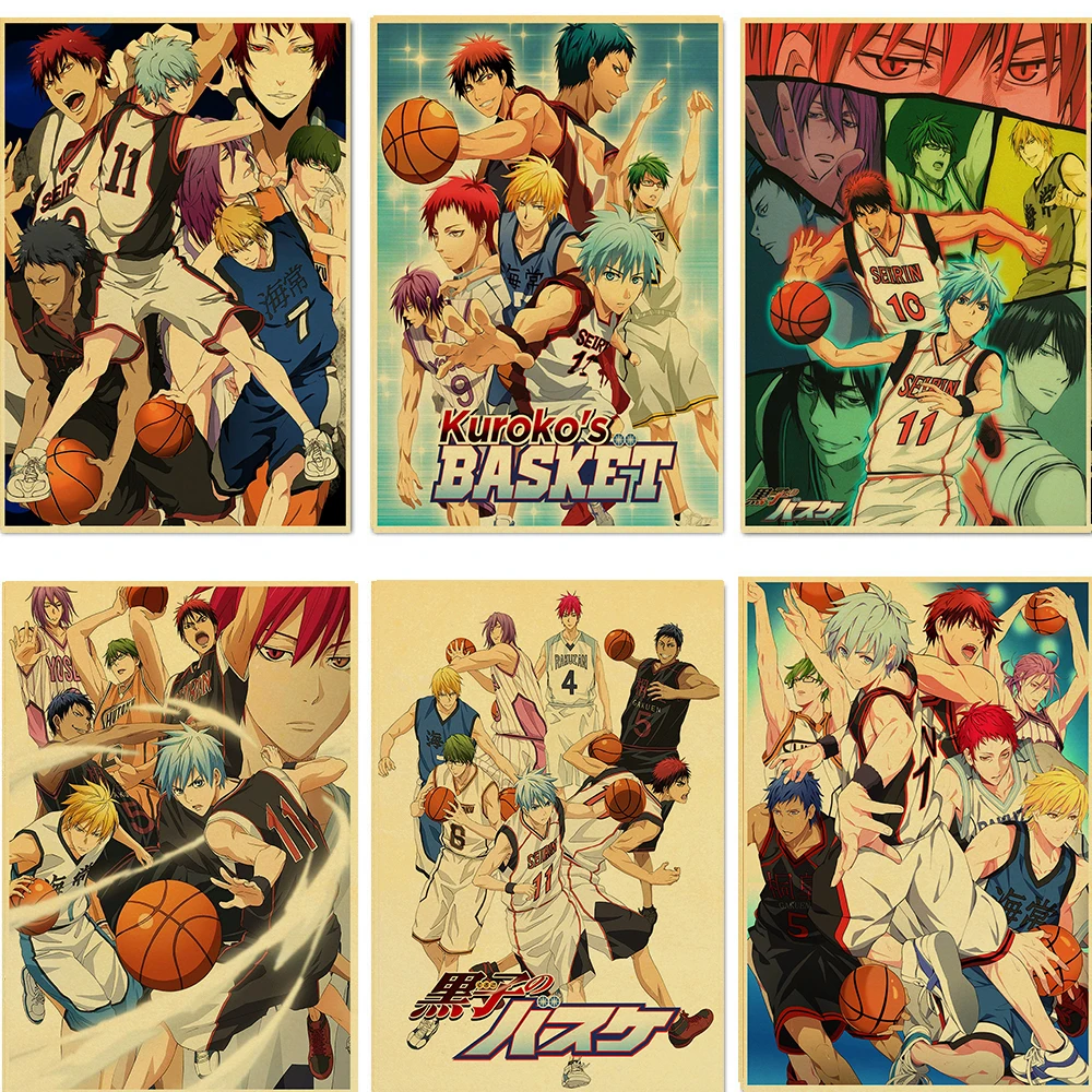 Anime Plakat Kuroko's BasketballRetro Kraft Papir za Plakat Za Dnevni boravak Dekor Bara Naljepnice ZA ZID