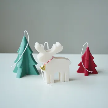Božićno drvce oblika svijeće sretan oblik jelen božićno drvce akril oblik svijeće Los ručni rad kreativni obrazac za svijeće