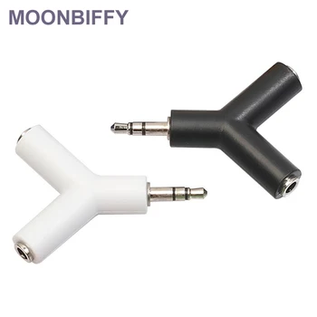 MOONBIFFY 3,5 mm Adapter sa dvostrukim Priključkom za slušalice za Samsumg za iPhone, MP3 player Razdjelnik za Slušalice Adapter bijela /crna