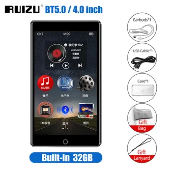 RUIZU H1 Bluetooth, MP3 Player Prijenosni Glazbeni Player Puni Zaslon Osjetljiv na dodir MP3 MP4 Player S Zvučnikom FM radio Snimanje Videozapisa E-Knjiga