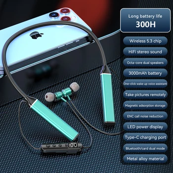 Reprodukcija 300h Bežične Bluetooth Slušalice 5,3 Slušalice S Шейным Ободком Magnetska Sportske Vodootporne Slušalice Blutooth Slušalice Sa Mikrofonom