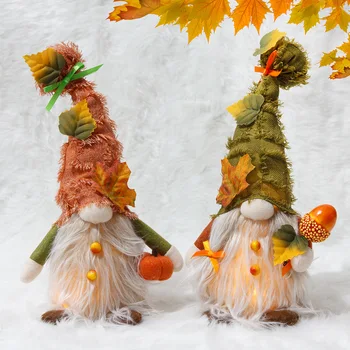 1pc Jesen Bezlicna Patuljak Lutka Led Svjetlo Medo Elf Igračka Dan Zahvalnosti Jesenja Žetva Večernje Uređenje Božićno Drvce Ukrasima 1