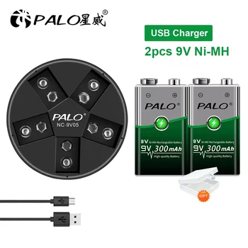 PALO 9 300 mah Ni-MH Punjiva baterija 6f22 9 Baterije za Dmm Mikrofon Igračka Daljinski Upravljač KTV