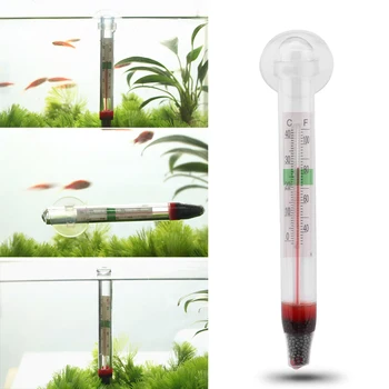 Digitalni Plutajući Akvariju Vertikalni Termometar Sisanje Čaša Za Vodu, Mini Akvarij, Staklena Mjerač Temperature Protiv Pada