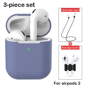 Torbica Airpod pogodan za bežične Bluetooth slušalice Apple airpods 2 silikonska torbica druge generacije zaštitna torbica komplet od 3 predmeta