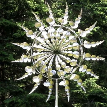 Nova Jedinstvena i Čarobna Metalni Vjetrenjača 3D Vodene Kinetička Skulptura Travnjak Metalne Solarni Vjetar Predenje Dekor Dvorište i Vrt 3