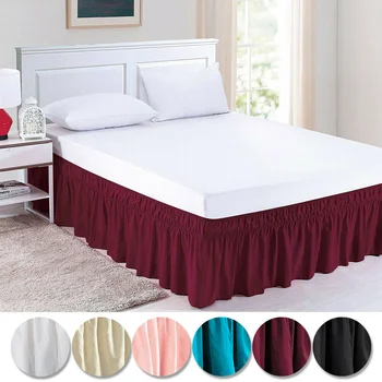 TECHOME jednobojnu elastična krevet ukrašen noćenje suknja veo kap krevet suknje kutova blijedi omotati oko stil