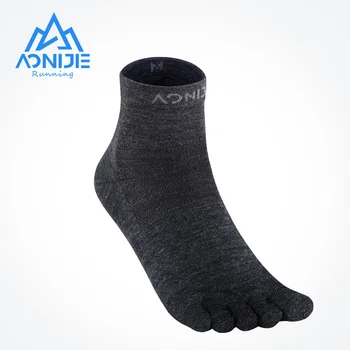 AONIJIE E4823 Unisex Sportski Vunene Srednje Čarape sa Pet prstiju, Čarape s Pet Prstiju, Čarape Za Trčanje, Maraton