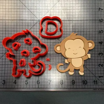 Prekrasan dijete majmun oblik fondan kalupe za kolačiće bure majmun silueta keks u kalup 3D tiskano pečat keksa