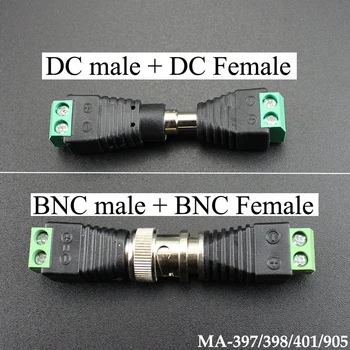 2/5/10 kom. 12 v DC BNC Utikač-Utičnica Koaksijalni CAT5 Video Балун Adapter Konektor za Led Trake Svjetla CCTV Kamera Pribor