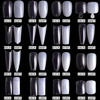 500шт Nadzemni vrhovima noktiju sa 10 dimenzija Dizajn noktiju Francuski Akril Nadzemni Prirodni Nokti Transparentni UV Gel Lak za nokte, Manikura 3