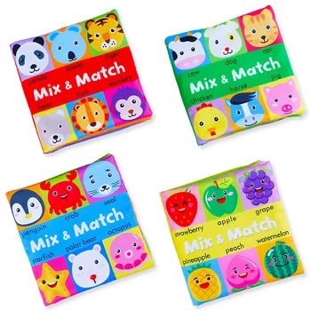 Tkiva Knjiga Crtani Životinja Lice Odgovarajuće Poderane Dječji Stereo Vrećaste Knjige Montessori Rano Obrazovanje Malu Djecu Knjige Pokloni