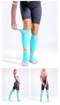 Duge Čarape za trčanje s Cijevi, Elastične Kompresije Čarape za Марафонских Nogu, Nogometne Čarape za odrasle osobe, Muške i Ženske Ljeto 4