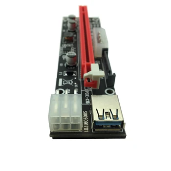 6 kom 3 u 1 4pin Molex PCI-E Kartica za майнинга 6pin Riser SATA 60 cm PCIE 1x do 16x PCI Express Riser Card za Antminer Bitcoin Miner 1