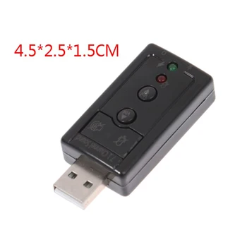 1 kom. Vanjski Mini USB 2.0, 3D Virtualni 480 Mbit/s 7,1 Kanalni Audio Adapter Zvučne Kartice za Desktop PC Laptop