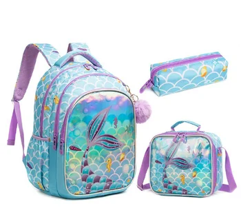 Dječje školska torba od 3 predmeta s термосумкой za ланча, skup olovke, Školski ruksak, set za djevojčice, Dječji školski Ruksak, set za dječake