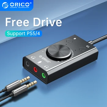 ORICO Vanjska Zvučna Kartica USB Stereo Mikrofon Zvučnik Slušalice 3,5 mm audio priključka Kabel Adapter Prekidač za Isključivanje zvuka Podešavanje jačine Zvuka Besplatan Pogon