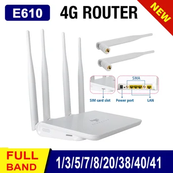 E610 Mreža Lte Kućni SMA Vanjske Antene CPE Bežični 3G Modem 4G Wifi Router sa port za RJ45 i utor za SIM karticu EU Plug