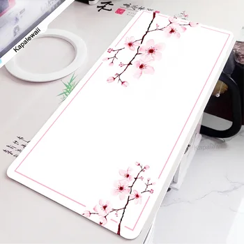 Podloga Za Miša Pink Sakura Art Deskmat Višnje Personalizirane Stolni Tepih Run Tipkovnicu Za PC 90x40 Crni Tepisi Mause Tvrtka XXL podloge Za Miša