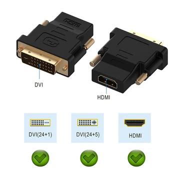 DVI-HDMI-kompatibilni adapter 1080P DVI-D 24 + 1 muški na-HDMI-kompatibilnu Ženski Kabelski priključak Pretvarač 2