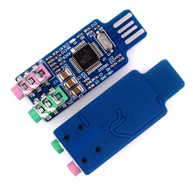 PPYY-2Pcs CM108 USB Modul Zvučne kartice Besplatni Upravljački program Za Prijenosno računalo Naknada Vanjsku Zvučnu Karticu S Priključkom za Mikrofon od 3,5 Mm 4