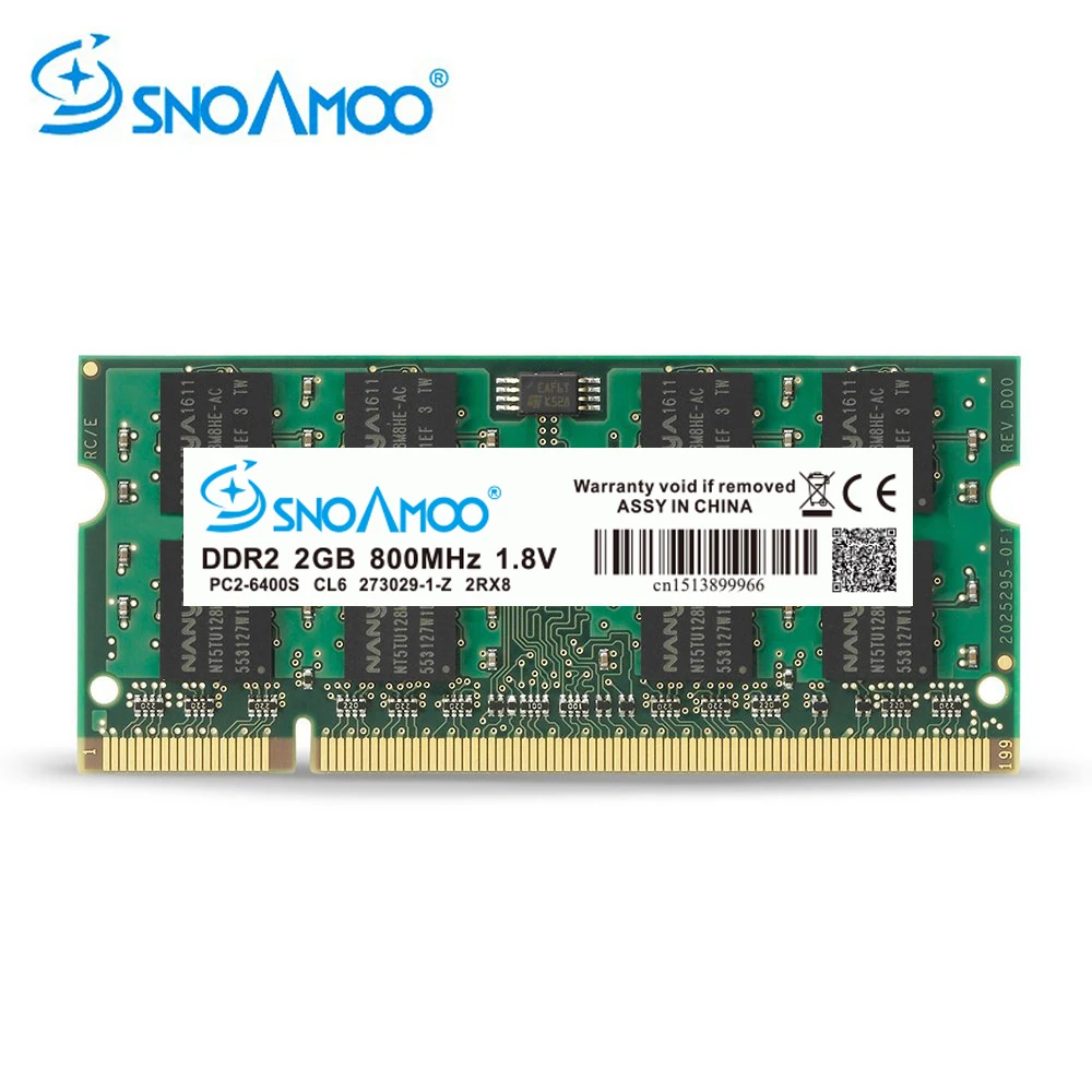 SNOAMOO Laptop Ram DDR2 2x2 GB 667 Mhz PC2-5300S CL5 800 Mhz PC2-6400S CL6 S0 DIMM 1 G laptop Memorije Doživotno jamstvo
