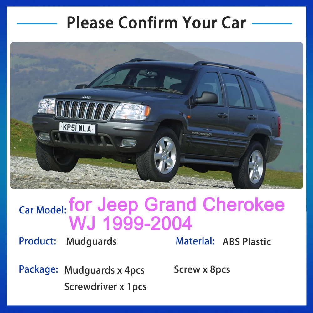 Zaštitni lim za Jeep Grand Cherokee WJ 1999-2004 Pribor 2000 2001 2002 2003 zaštitni lim Krila Zaliske Prednje Stražnje Kotače 4x 1