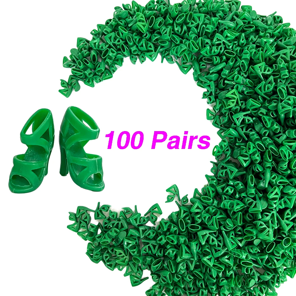 NK Službeni 100 Parova Funky Green Cipele Na Visoku Petu cipele Za Lutke Barbie Preuzimanje 1/6 Lutke Sandale Pribor Plastika Odjeća Igračke