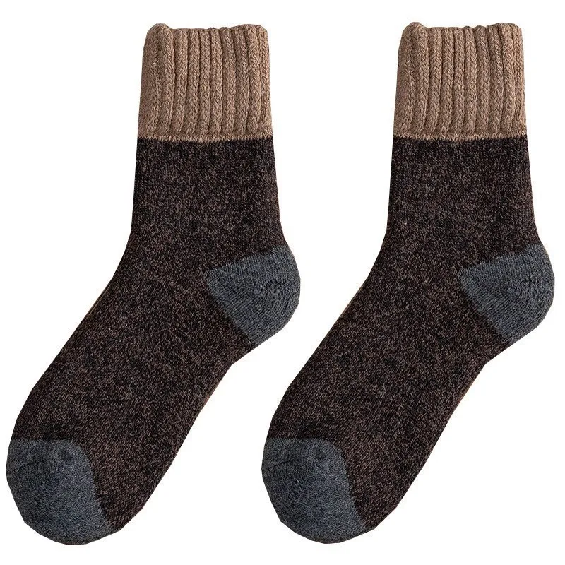 5 Parova Obložen Vunene Čarape, Muške Kvalitetne Tople Zimske Čarape, Pamučne Čarape Božićni Poklon, Gospodo Termo 5