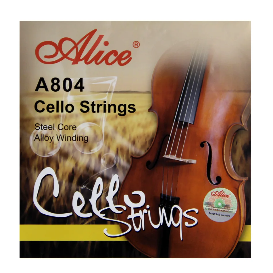 Žice za violončelo Alice A804 Sa Čeličnim jezgrom od aluminijske legure, Обмотанные Никелированным шариковым kraj 0