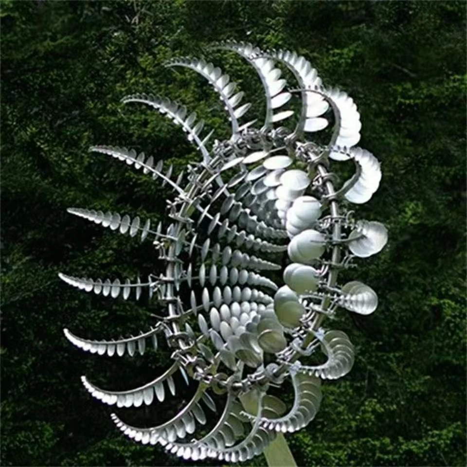 Nova Jedinstvena i Čarobna Metalni Vjetrenjača 3D Vodene Kinetička Skulptura Travnjak Metalne Solarni Vjetar Predenje Dekor Dvorište i Vrt 2