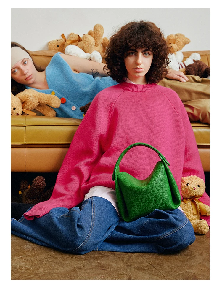 Ženska dizajnersku torbu-kutija preko ramena, siva, roza, zelena, crna, plava, trapezoidni-link, u obliku kante, torba-тоут, 2022, jesenski noviteti 2