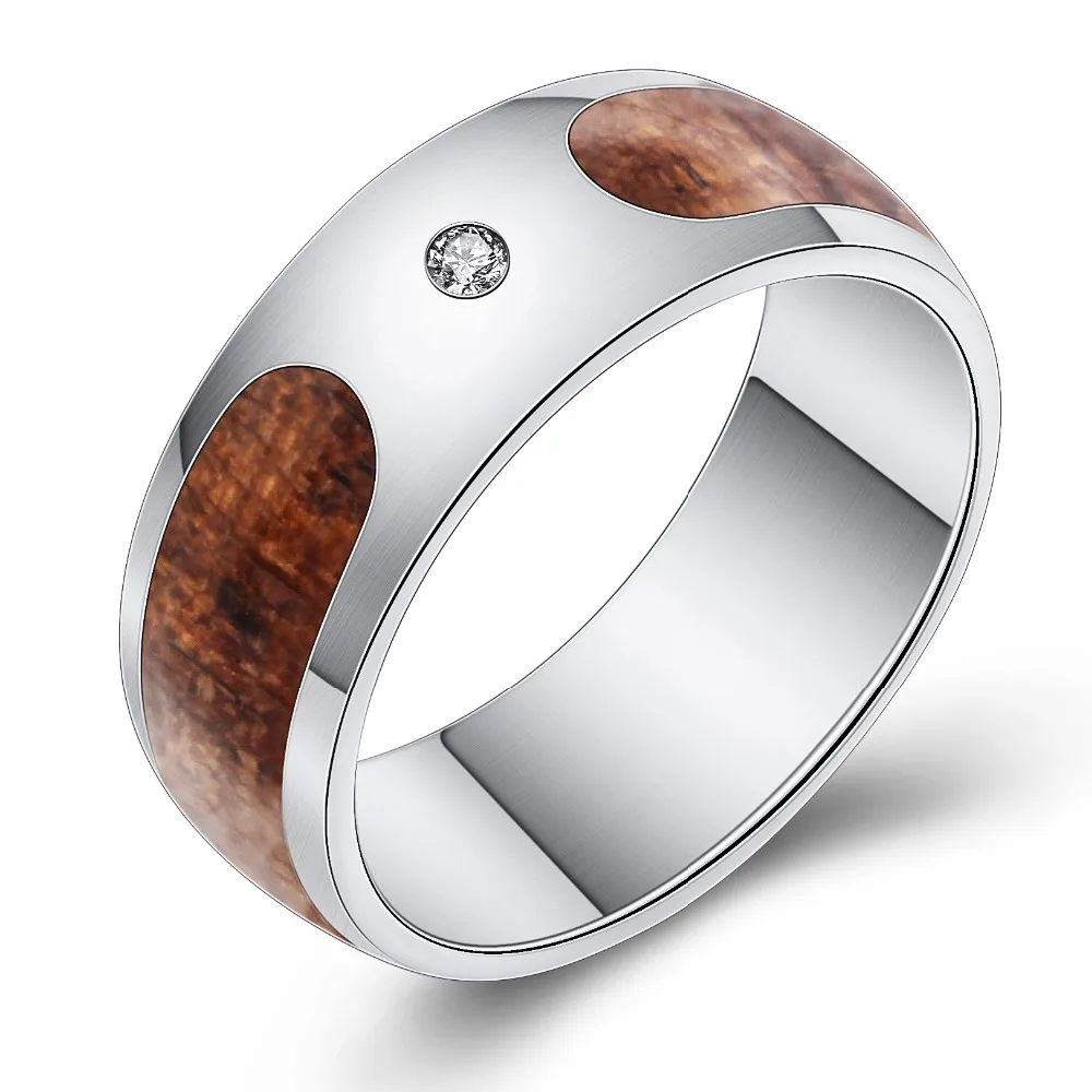 Prsten Od Nehrđajućeg Čelika 316L Muški Vjenčani Prsten Retro Dizajna Pod Drvo Poklon Za Zurke