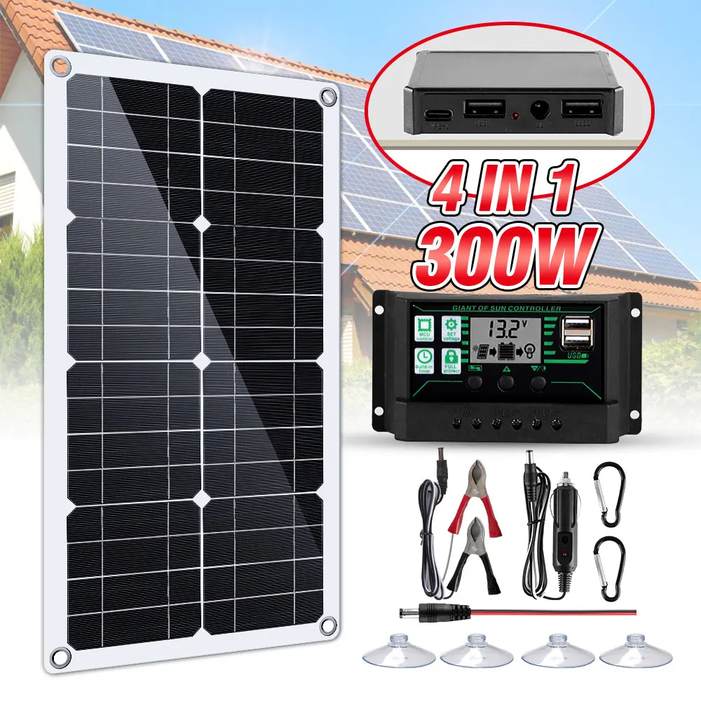 300 W Komplet Solarni Paneli DC USB Type-C Punjač 60A/100A MPPT Solarni Kontroler Solarne Baterije Za Mobilni Telefon Brod
