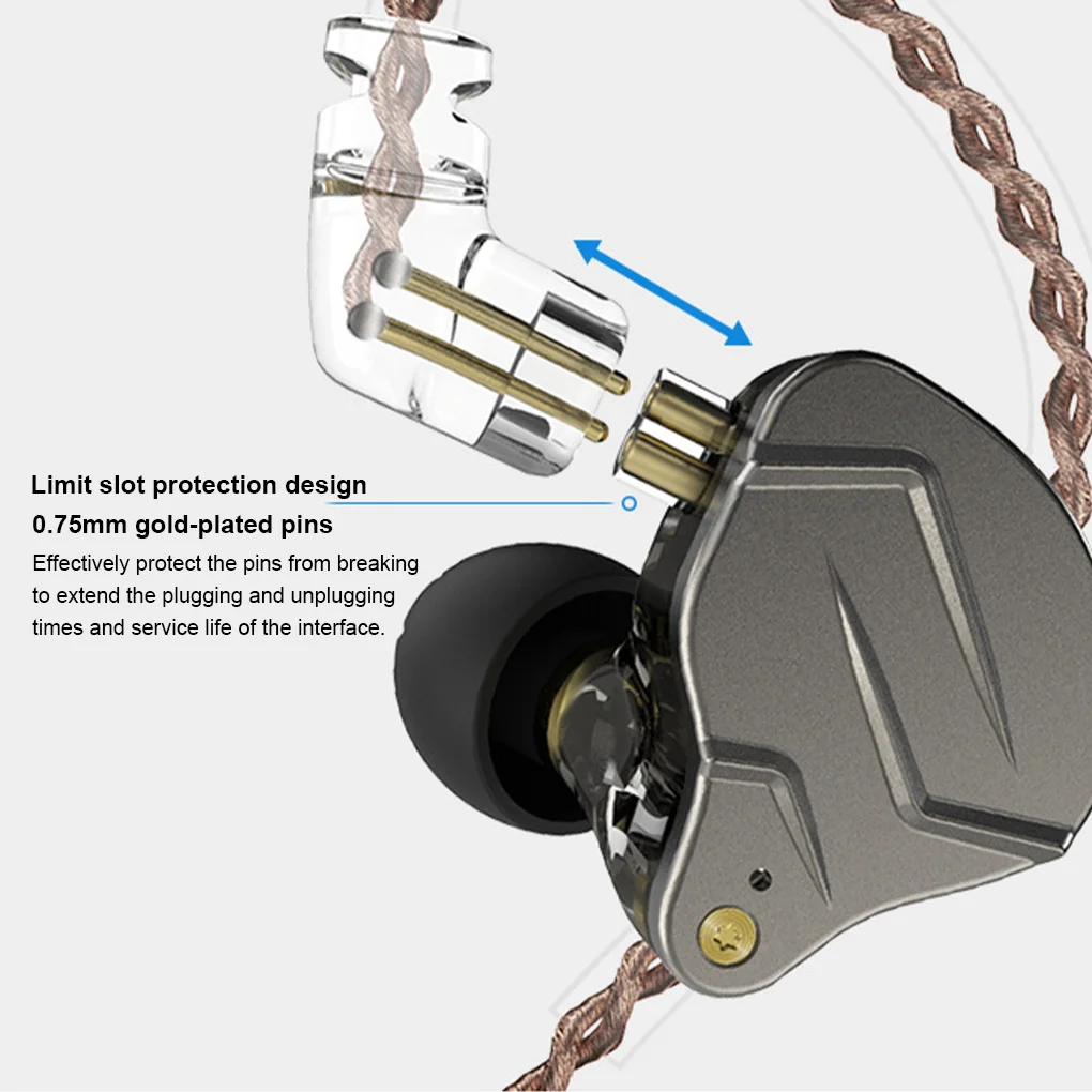 KZ ZSN Pro Ožičen Slušalice 1DD + 1BA Hibridna Tehnologija Slušalice Hi-Fi Bas Metalne Čepići Za uši Slušalice s redukcijom šuma
