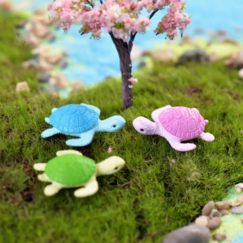 2 Kom. Mini Modela Morskih Kornjača Od Smole, Nevjerojatan Vrt Minijature, Ukras Za Akvarij, Terariju, Krajolik Dekor, Pribor Za Dollhouse 0