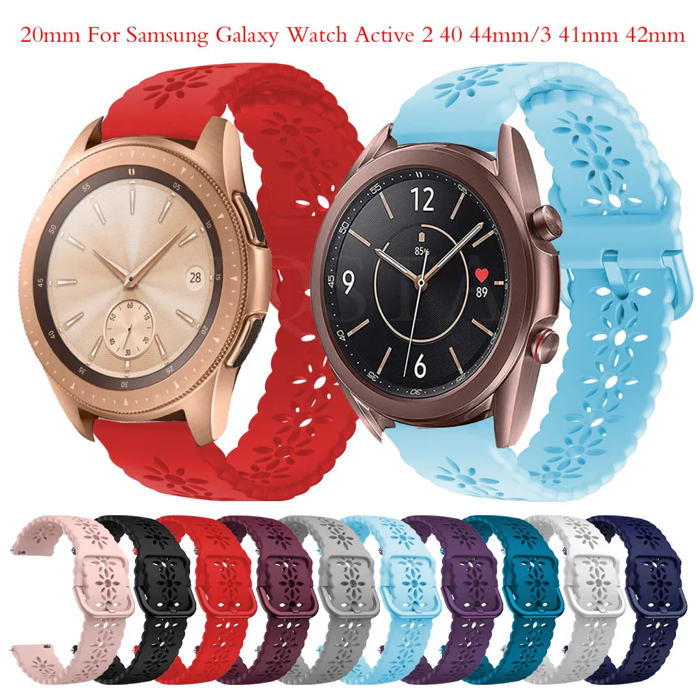 20 mm Čipke Remen za Samsung Galaxy Watch 4/4 Classic/46 mm/42 mm/3 41 mm Gear S2 Silikonska Narukvica za Pametne Sati Aktivne 2 44 40 mm Remen