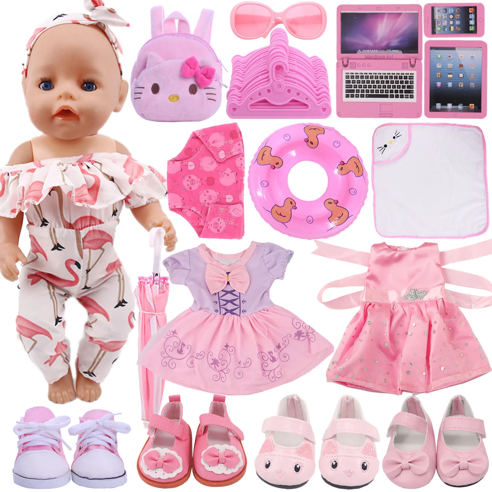 Lutkarska odjeća Flamingo Kittys Serija Crtani životinje Modeliranje cipele Za 18 Cm Američka igračka za djevojčice i 43 CM, Reborn Baby Novorođene Lutka