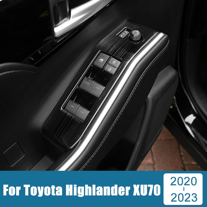 Auto-Pribora Za Toyota Highlander XU70 2020 2021 2022 2023 Vrata naslon za ruku Ploča Prekidač Prozora Gumb za Podizanje Poklopac Završiti Naljepnice