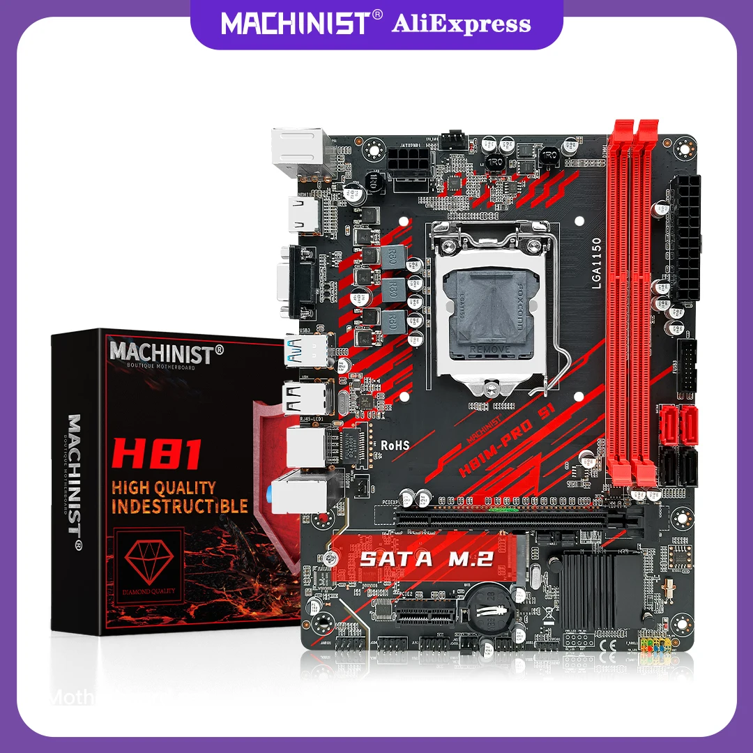 MACHINIST H81 Matična ploča LGA 1150 Podrška za DDR3 ram-a CORE i3/i5/i7 Procesor LGA1150 VGA HDMI PC Gamer M-ATX H81M-PRO S1 0