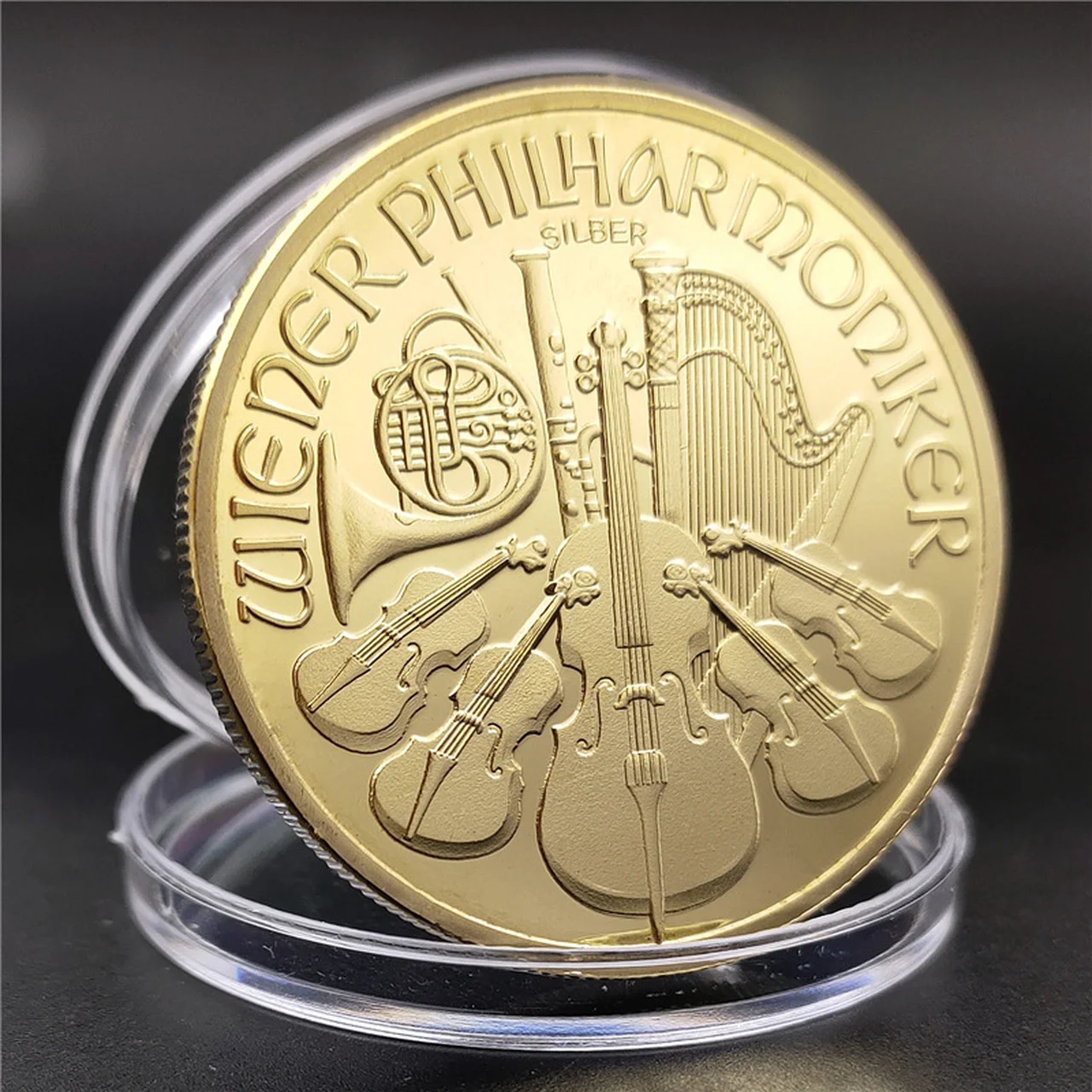 Austrijska prigodni novčić 2017 Zlatna Medalja Bečkog Simfonijskog orkestra Spomen Medalja Zlatnik Kolekcionarstvo Uređenje Doma