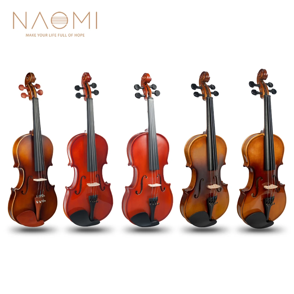 NAOMI je u punoj veličini Starter Set Za Violinu 4/4 s Tvrdim Tijelom, Luk Iz Бразилового drveta, Dodatne Žice Za Odrasle, Početnike, Pribor Za Violinu