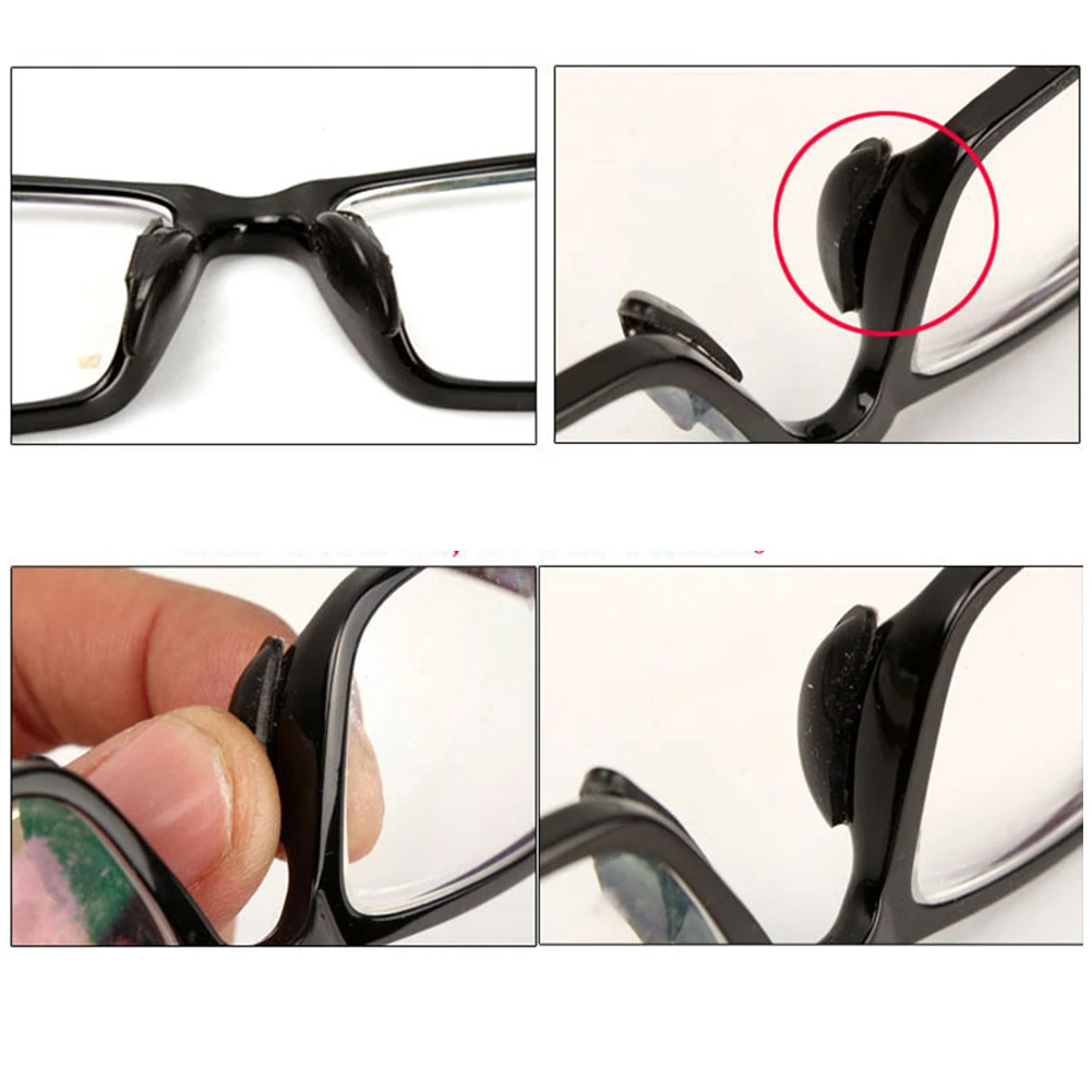 0,8/2,5 mm Višenamjenska Silikonska Coli Male Maska Za Nos protiv klizanja Samoljepljive Sunčane Naočale Tanke Naočale Naočale Crna Prozirna 3